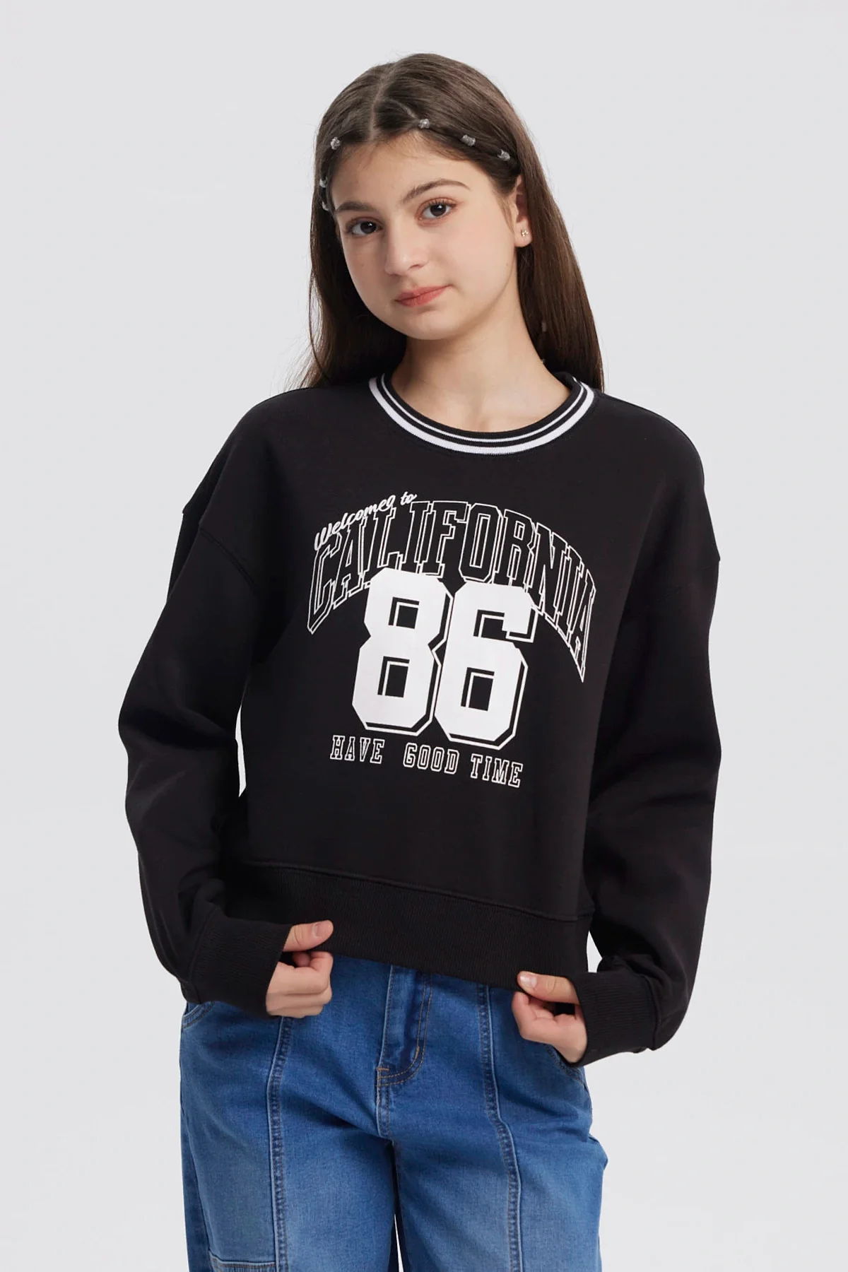 Polerón Niña Slim Negro