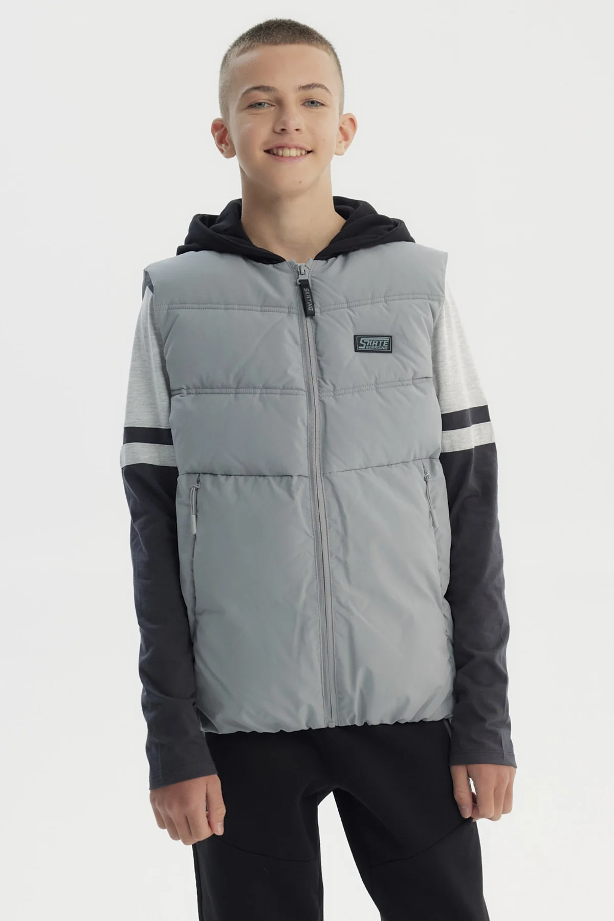 Parka Niño Sin Mangas Gris