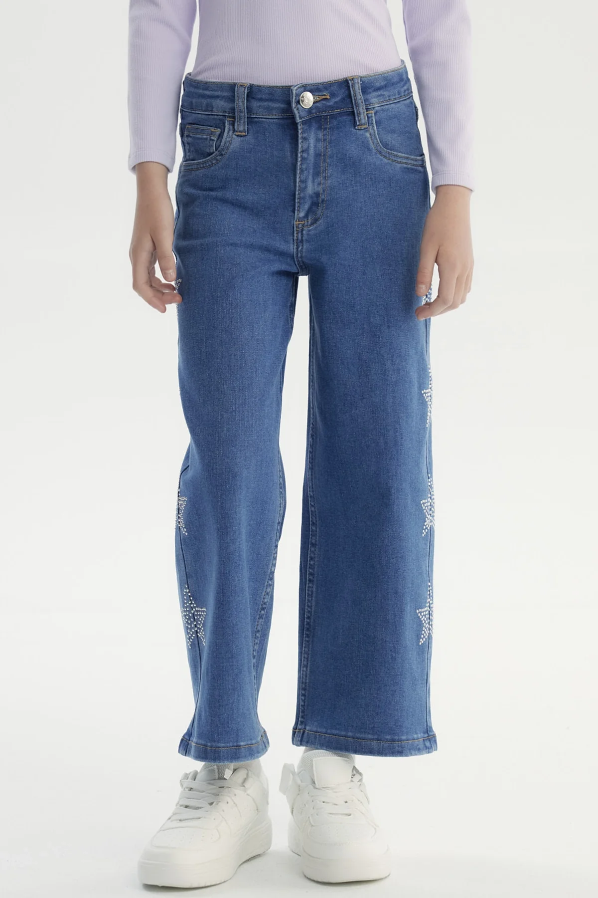 Jeans Niña Wide Leg Azul